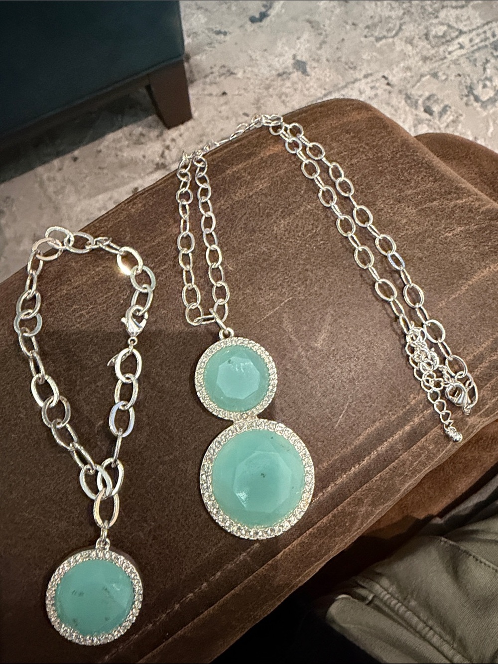 Vtg SAQ Necklace Bracelet Set